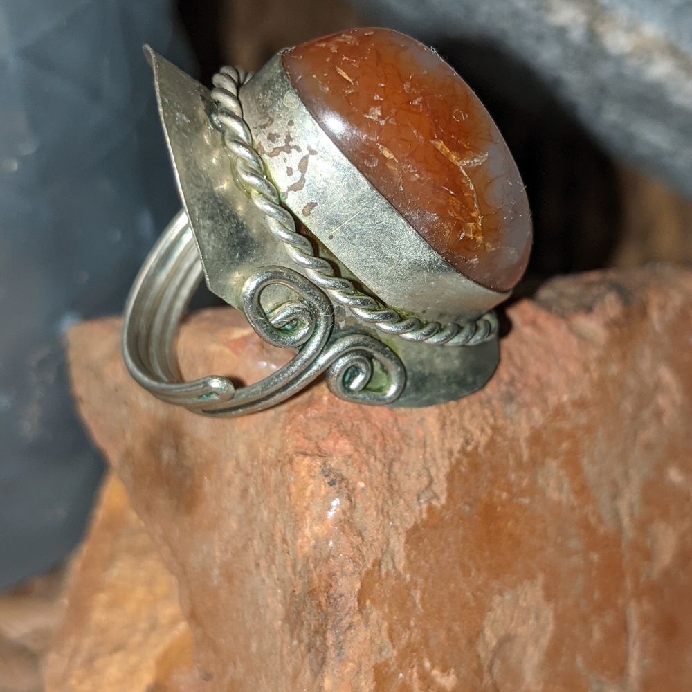 Sterling Silver Ring W/ Crystal - image 3